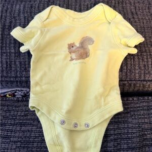 Charming Yellow Squirrel Baby Bodysuit